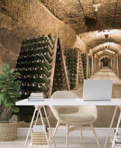 Long Wine Cellar Wallpaper Mural