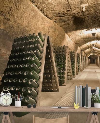 Long Wine Cellar Wallpaper Mural Long Wine Cellar Wallpaper Mural