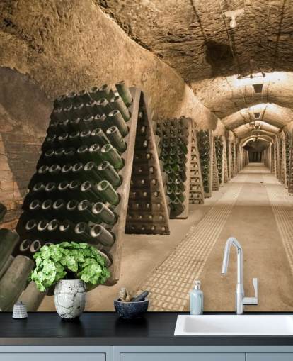 Long Wine Cellar Wallpaper Mural