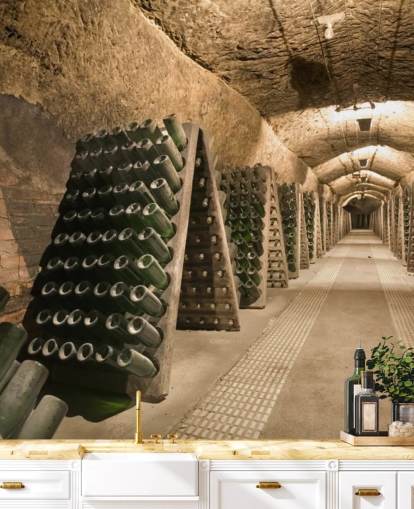 Long Wine Cellar Wallpaper Mural