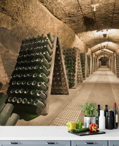 Carta da parati murale con cantina lunga