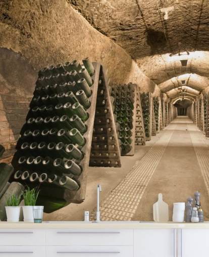 Long Wine Cellar Wallpaper Mural Long Wine Cellar Wallpaper Mural