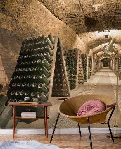 Long Wine Cellar Wallpaper Mural