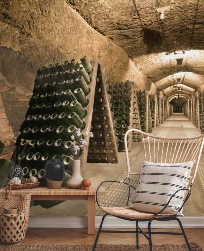 Long Wine Cellar Wallpaper Mural