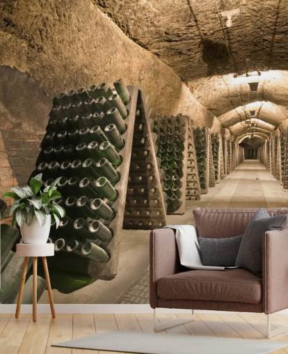 Long Wine Cellar Wallpaper Mural