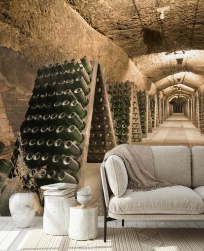 Long Wine Cellar Wallpaper Mural