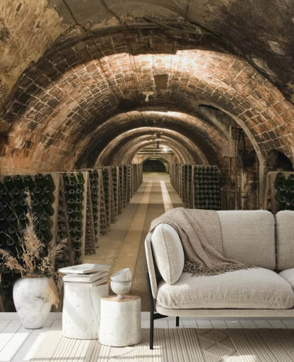 brunt tilpasseligt 3D vinkælder tapetmaleri kaldet Wine Cellar til køkkener. brunt tilpasseligt 3D vinkælder tapetmaleri kaldet Wine Cellar til køkkener.
