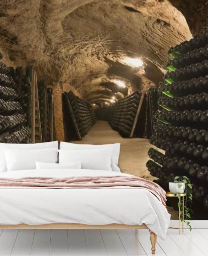 Papier peint Long Cave Tunnel Wine Cellar