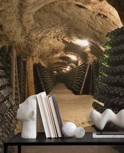 Long Cave Tunnel Wine Cellar Wallpaper