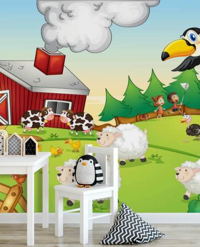 Carta da parati Cartoon Animal Farm