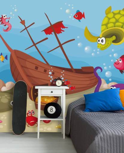 Colorful Cartoon Fish Wallpaper