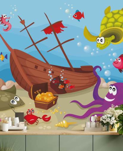 Colorful Cartoon Fish Wallpaper