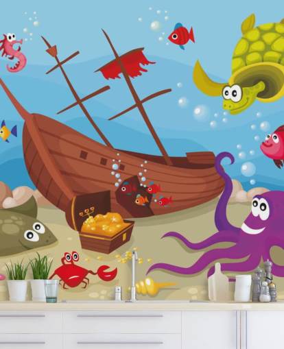 Colorful Cartoon Fish Wallpaper