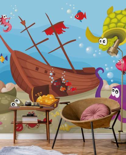 Colorful Cartoon Fish Wallpaper