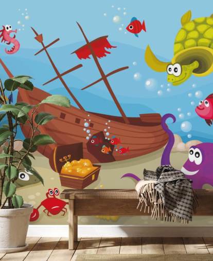 Farverige tegneserie fisk Baggrund
