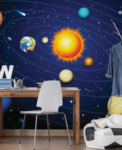 Buntes Sonnensystem-Wandbild Buntes Sonnensystem-Wandbild