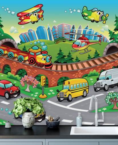 Cartoon Car Baggrund Cartoon Car Baggrund