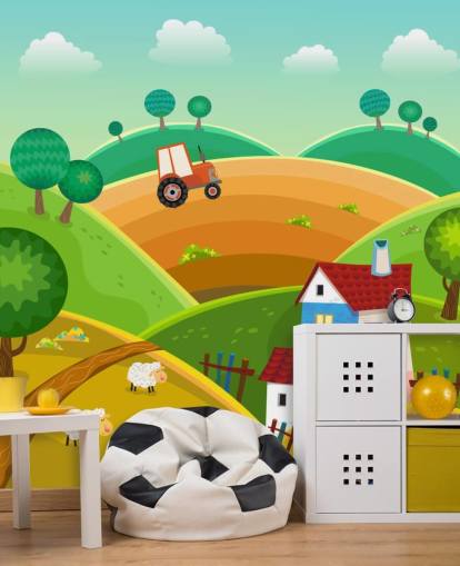 Kinderfreundliche Farm-Tapete