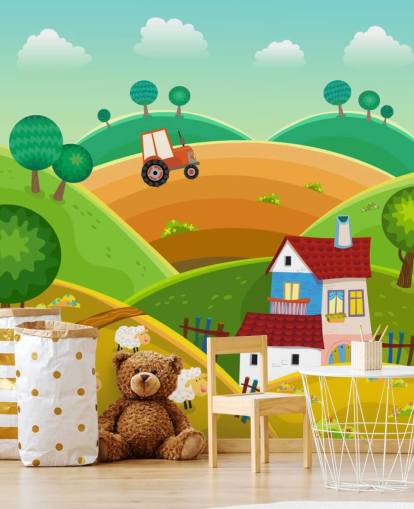 Papel de parede de fazenda para crianças