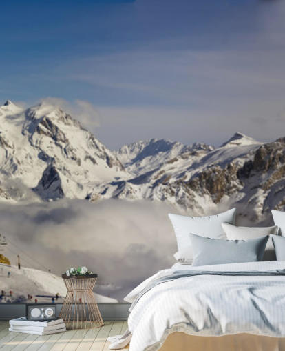 Courchevel Ski Hut on Mountain Wall Mural Courchevel Ski Hut on Mountain Wall Mural