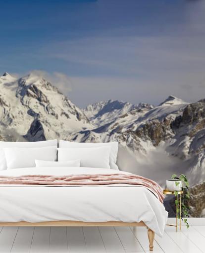 Courchevel Ski Hut on Mountain Wall Mural