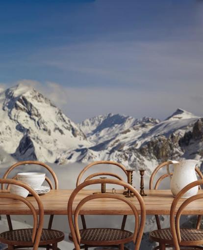 Courchevel Ski Hut på Mountain Vægmaleri
