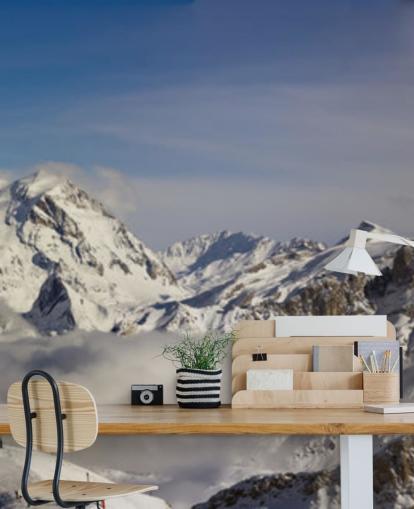 Courchevel Ski Hut on Mountain Wall Mural
