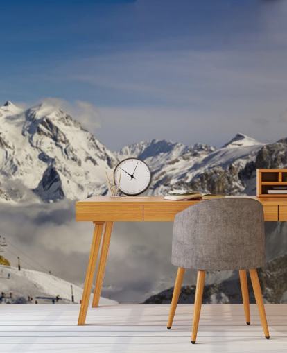 Courchevel Ski Hut Mountain Seinämaalaus