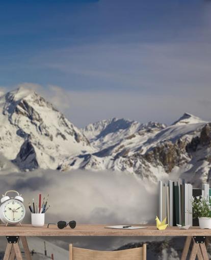 Courchevel Ski Hut on Mountain Wall Mural