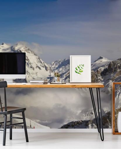 Courchevel Ski Hut on Mountain Wall Mural Courchevel Ski Hut on Mountain Wall Mural