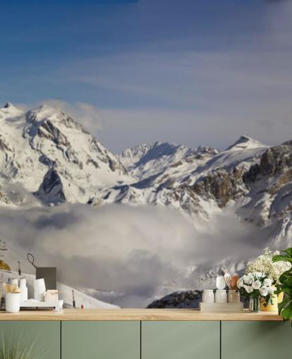 Courchevel Ski Hut on Mountain Wall Mural