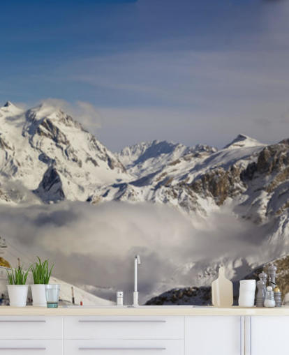 Courchevel Ski Hut on Mountain Wall Mural Courchevel Ski Hut on Mountain Wall Mural