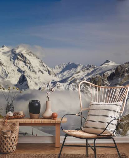 Courchevel Ski Hut på Bergsmuralmålning