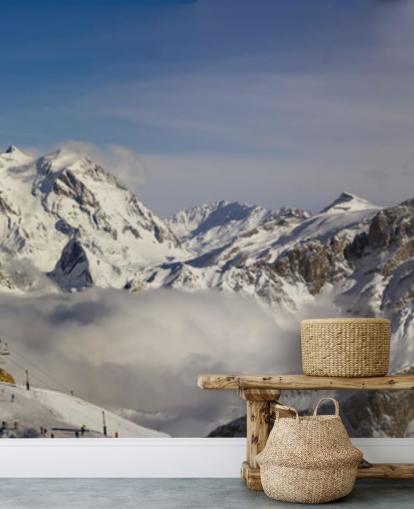 Courchevel Ski Hut on Mountain Wall Mural Courchevel Ski Hut on Mountain Wall Mural