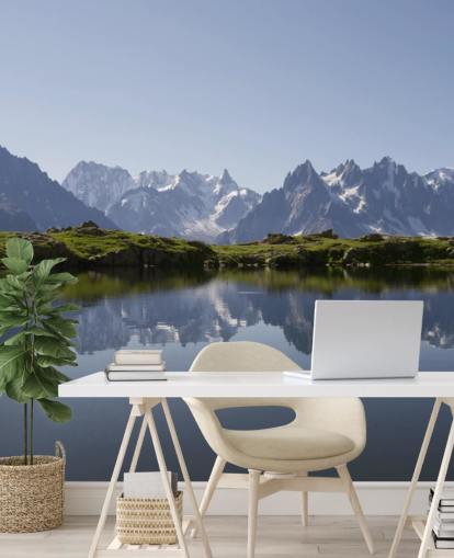 Snø Mountain Lake Veggmaleri