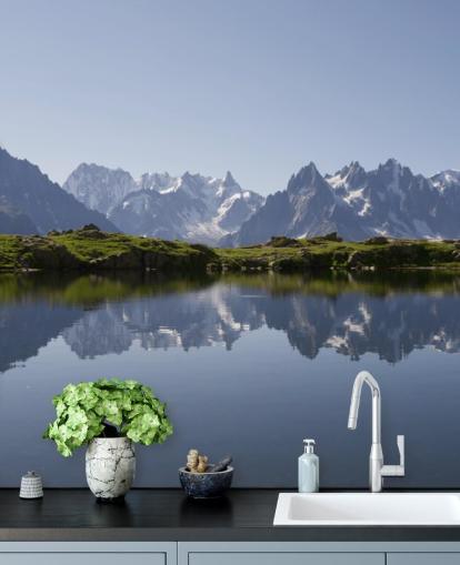 Snow Mountain Lake Wall Mural