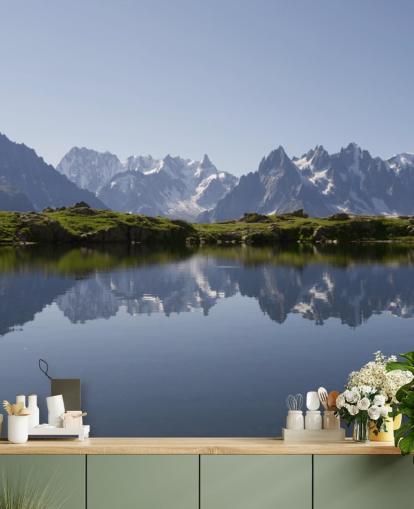 Snow Mountain Lake Wall Mural