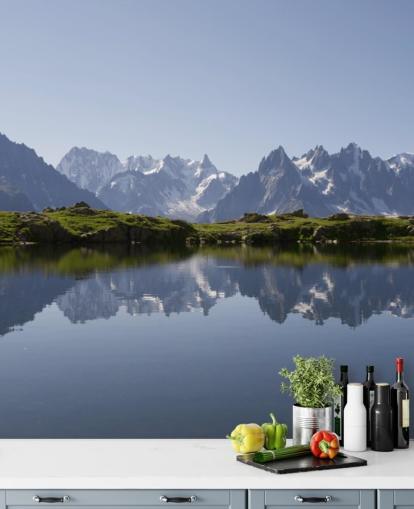 Snow Mountain Lake Wall Mural