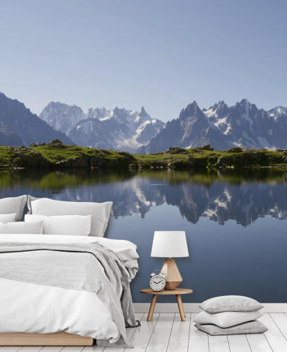 Muurschildering Snow Mountain Lake