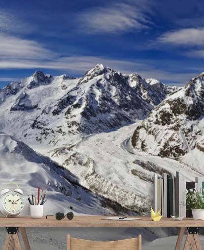 Snowy Mountains and Blue Skies Mural