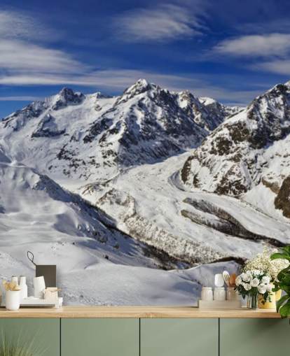 Snowy Mountains and Blue Skies Mural