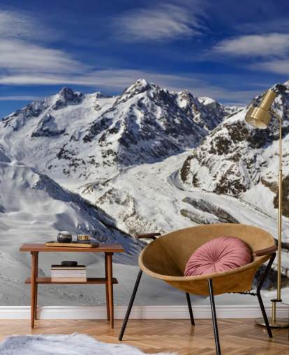 Snowy Mountains and Blue Skies Mural