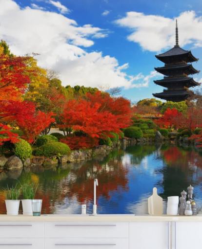 Red and Green Trees Wall Mural Red and Green Trees Wall Mural