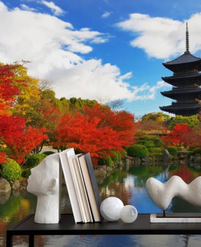 Décoration murale arbres rouges et verts Décoration murale arbres rouges et verts