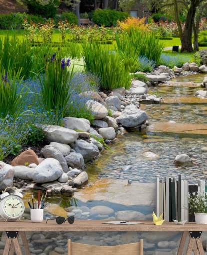 Giardino giapponese rilassante con carta da parati Brook
