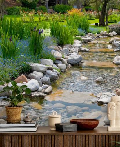 Papier Peint Jardin japonais relaxant avec ruisseau