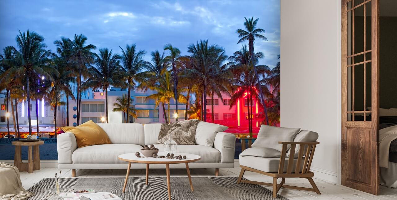 Miami Beach Palms Papier Peint | Wallsauce FR
