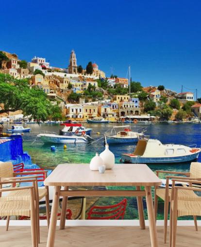 Greek Coastal Town Wallpaper Greek Coastal Town Wallpaper