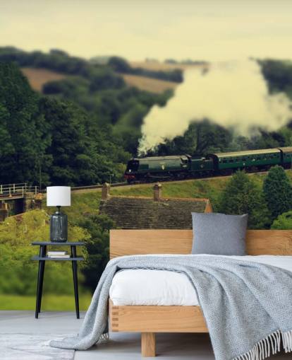 Steam train in Countryside Wallpaper