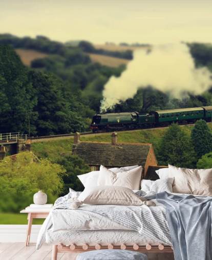 Tren de vapor en Countryside Wallpaper